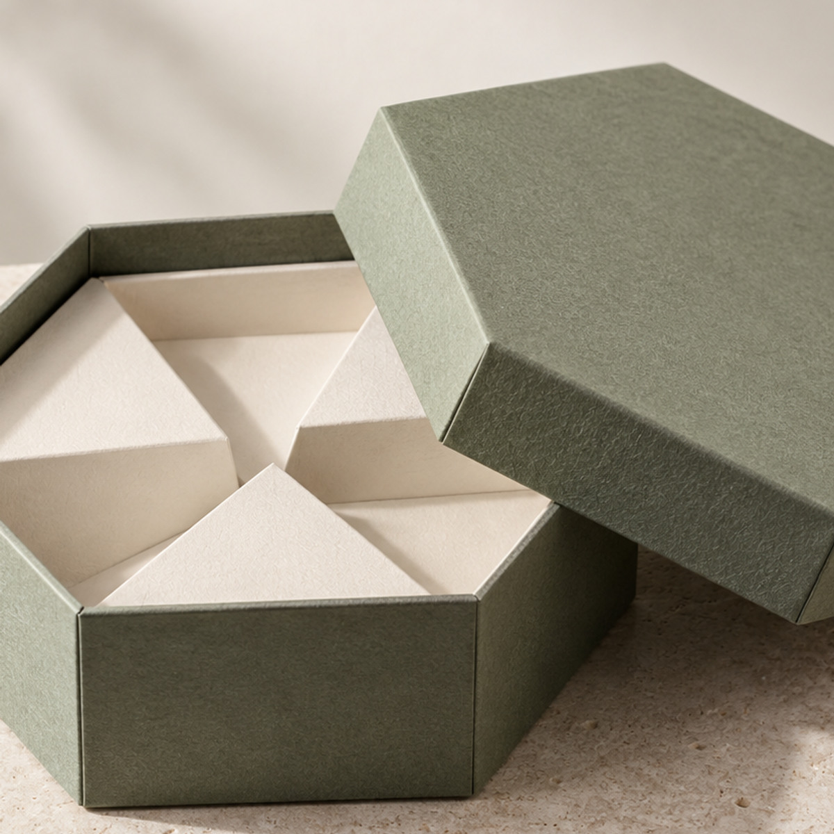 Hexagonal Specialty Gift Box craftsmanship detail