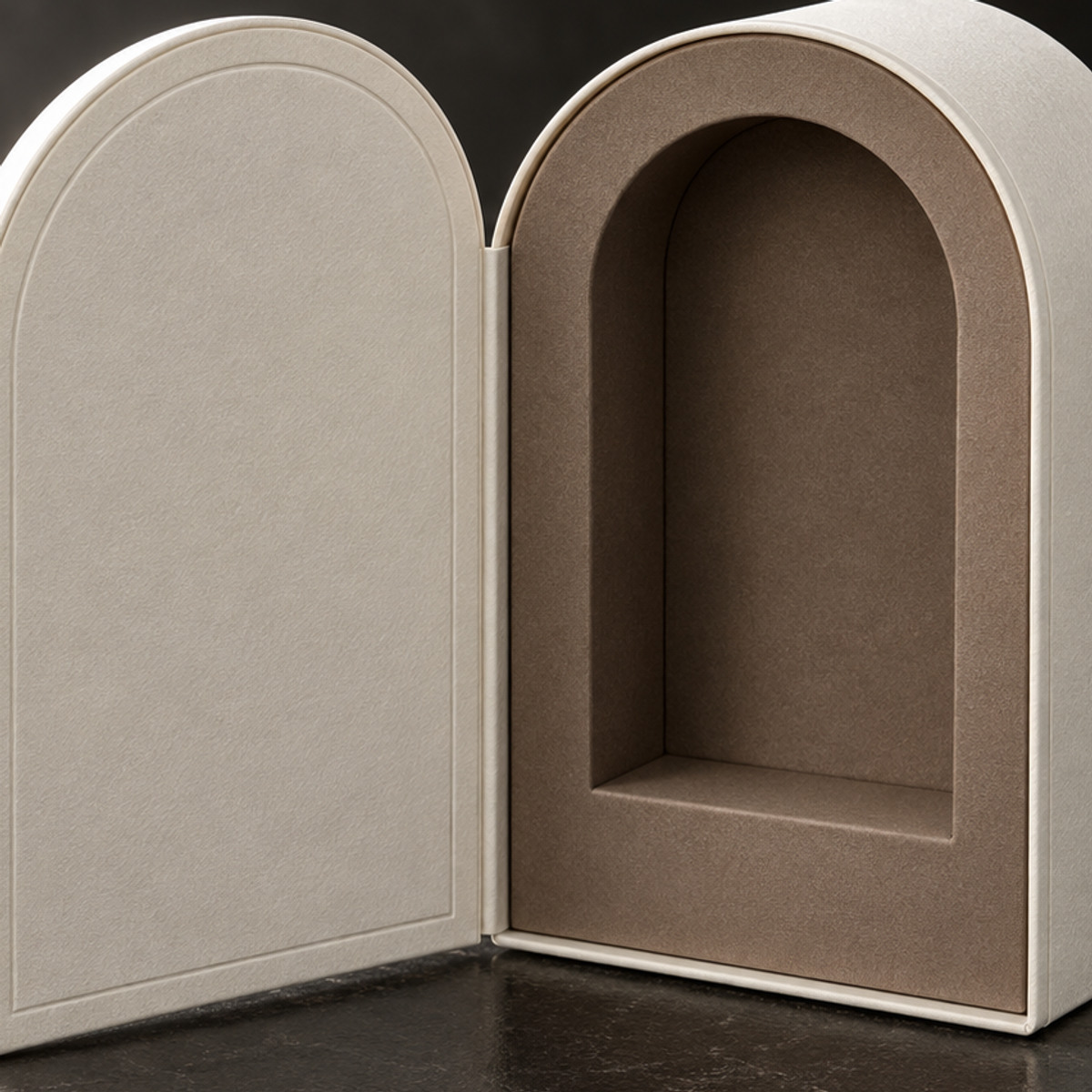 Arch-Shaped Presentation Box craftsmanship detail